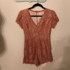 Francesca’s Mauve Lace Romper